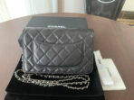CC MINI 19 CLASSIC WALLET WITH STRAP IN BLACK LAMBSKIN WITH SILVER HARDWARE - Image 4