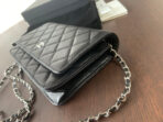 CC MINI 19 CLASSIC WALLET WITH STRAP IN BLACK LAMBSKIN WITH SILVER HARDWARE - Image 5