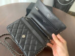 CC MINI 19 CLASSIC WALLET WITH STRAP IN BLACK LAMBSKIN WITH SILVER HARDWARE - Image 6