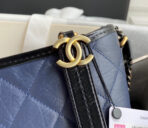 CC ABRIELLE MINI 20 HOBO BAG IN MIDNIGHT BLUE MIX BLACK CALFSKIN - Image 4