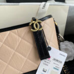 CC ABRIELLE MINI 20 HOBO BAG IN ALMOND BEIGE MIX BLACK CALFSKIN - Image 4