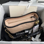 CC ABRIELLE MINI 20 HOBO BAG IN ALMOND BEIGE MIX BLACK CALFSKIN - Image 5