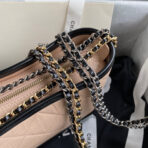 CC GABRIELLE MINI 20 HOBO BAG IN ALMOND BEIGE MIX BLACK CALFSKIN - Image 9