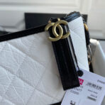 CC GABRIELLE MINI 20 HOBO BAG IN WHITE MIX BLACK CALFSKIN - Image 9