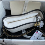 CC GABRIELLE MINI 20 HOBO BAG IN WHITE MIX BLACK CALFSKIN - Image 8