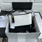 CC GABRIELLE MEDIUM 28 HOBO BAG IN BLACK MIX WHITE CALFSKIN - Image 3