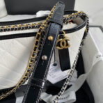 CC GABRIELLE MEDIUM 28 HOBO BAG IN BLACK MIX WHITE CALFSKIN - Image 5