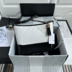 CC GABRIELLE MEDIUM 28 HOBO BAG IN BLACK MIX WHITE CALFSKIN