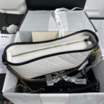CC GABRIELLE MEDIUM 28 HOBO BAG IN BLACK MIX WHITE CALFSKIN - Image 7
