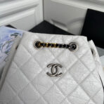 CC GRABRIELLE SMALL 24 BACKPACK IN WHITE MIX BLACK CALFSKIN - Image 5