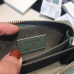 CC ZIPPED COIN BASIC PURSE 11 TURQUOISE CALFSKIN GOLD ICON - Image 5