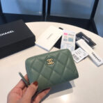 CC ZIPPED COIN BASIC PURSE 11 TURQUOISE CALFSKIN GOLD ICON - Image 2
