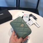 CC ZIPPED COIN BASIC PURSE 11 TURQUOISE CALFSKIN GOLD ICON - Image 3