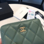 CC ZIPPED COIN BASIC PURSE 11 TURQUOISE CALFSKIN GOLD ICON - Image 4