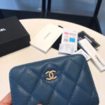 CC ZIPPED COIN BASIC PURSE 11 AEGEAN CALFSKIN GOLD ICON - Image 4