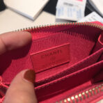 CC ZIPPED COIN BASIC PURSE 11 RED PINK CALFSKIN GOLD ICON - Image 5