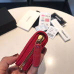 CC ZIPPED COIN BASIC PURSE 11 RED CALFSKIN GOLD ICON - Image 10
