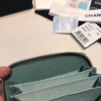 CC ZIPPED CAVIAR PURSE 11 TEAL CALFSKIN GOLD ICON - Image 6