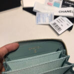 CC ZIPPED CAVIAR PURSE 11 TEAL CALFSKIN GOLD ICON - Image 10