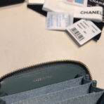 CC ZIPPED CAVIAR PURSE 11 SAPPHIRE CALFSKIN GOLD ICON - Image 6
