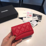 CC ZIPPED CAVIAR PURSE 11 RED CALFSKIN GOLD ICON - Image 7