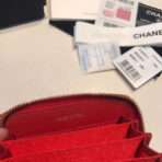 CC ZIPPED CAVIAR PURSE 11 RED CALFSKIN GOLD ICON - Image 10