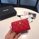 CC ZIPPED CAVIAR PURSE 11 RED CALFSKIN GOLD ICON - Image 2