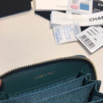 CC ZIPPED CAVIAR PURSE 11 OCEAN CALFSKIN GOLD ICON - Image 6