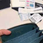 CC ZIPPED CAVIAR PURSE 11 OCEAN CALFSKIN GOLD ICON - Image 10