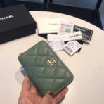 CC ZIPPED CAVIAR PURSE 11 TURQUOISE CALFSKIN GOLD ICON - Image 3