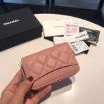 CC ZIPPED CAVIAR PURSE 11 PEACH CALFSKIN GOLD ICON - Image 6