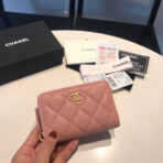CC ZIPPED CAVIAR PURSE 11 PEACH CALFSKIN GOLD ICON - Image 2