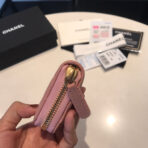 CC ZIPPED CAVIAR PURSE 11 PEACH CALFSKIN GOLD ICON - Image 9