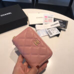 CC ZIPPED CAVIAR PURSE 11 PEACH CALFSKIN GOLD ICON - Image 3