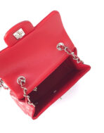 MINI SQUARE FLAP BAG 17CM RED PATENT CALFSKIN SILVER HARDWARE - Image 5