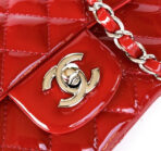 MINI SQUARE FLAP BAG 17CM RED PATENT CALFSKIN SILVER HARDWARE - Image 6