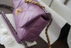 19 FLAP BAG 30 PURPLE GOATSKIN GOLD HARDWARE - Image 4