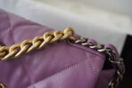 19 FLAP BAG 30 PURPLE GOATSKIN GOLD HARDWARE - Image 5