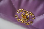19 FLAP BAG 30 PURPLE GOATSKIN GOLD HARDWARE - Image 8