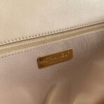 CC LARGE 30 FLAP BAG IN BEIGE CREAM LAMBSKIN - Image 8