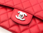 FLAP BAG MEDIUM 25CM RED CAVIAR SILVER HARDWARE - Image 4