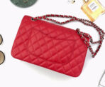 FLAP BAG MEDIUM 25CM RED CAVIAR SILVER HARDWARE - Image 9