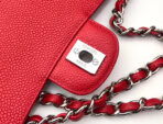 FLAP BAG MEDIUM 25CM RED CAVIAR SILVER HARDWARE - Image 10