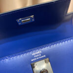 KELLY MINI 20 BAG IN NAVY BLUE SMOOTH  WITH SILVER HARDWARE - Image 4