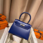 KELLY MINI 20 BAG IN NAVY BLUE SMOOTH  WITH SILVER HARDWARE - Image 2