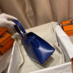 KELLY MINI 20 BAG IN NAVY BLUE SMOOTH  WITH SILVER HARDWARE - Image 7
