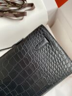 KELLY CUT 31 IN BLACK ALLIGATOR LEATHER  WITH SILVER HARDWARE - Image 6