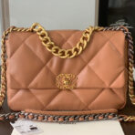 19 FLAP BAG 30 BROWN GOATSKIN - Image 2