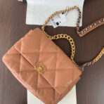 19 FLAP BAG 30 BROWN GOATSKIN - Image 3