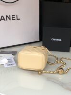 CC MINI 11 VANITY CHAIN IN DARK CREAM CALFSKIN GOLD HARDWARE - Image 8